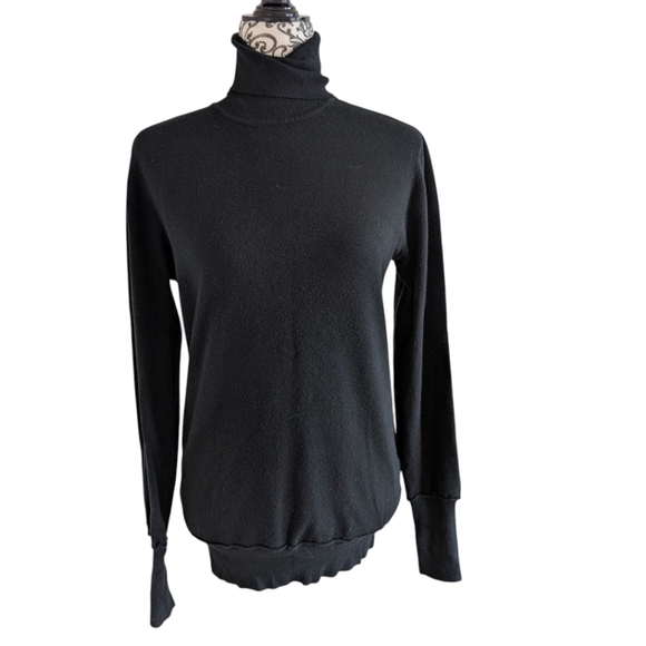 Jolie Sweater Womens Medium Roll Neck Elevated Basic Cashmere Black Long Sleeves - Picture 2 of 10